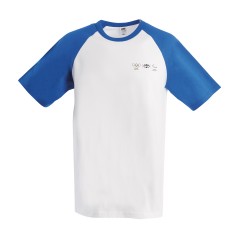 Olympia Herren T-Shirt mit blauen Kontrastärmeln 