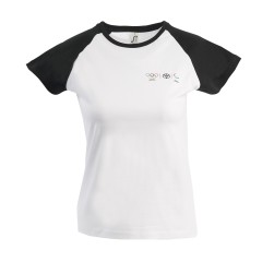 Olympia Damen T-Shirt mit schwarzen Kontrastärmeln	